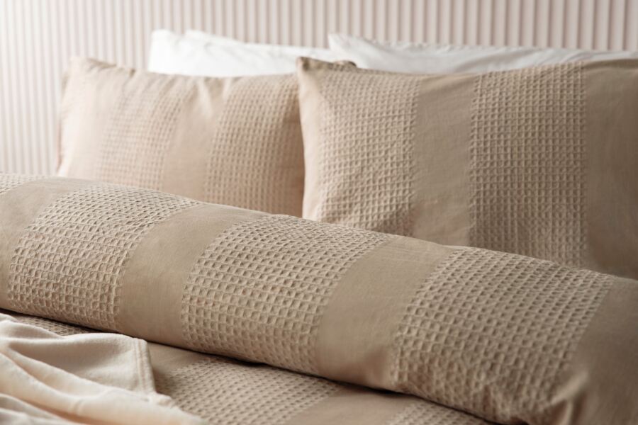 Waffle Stripe Duvet Cover Set Waffle Stripe Duvet Cover Set