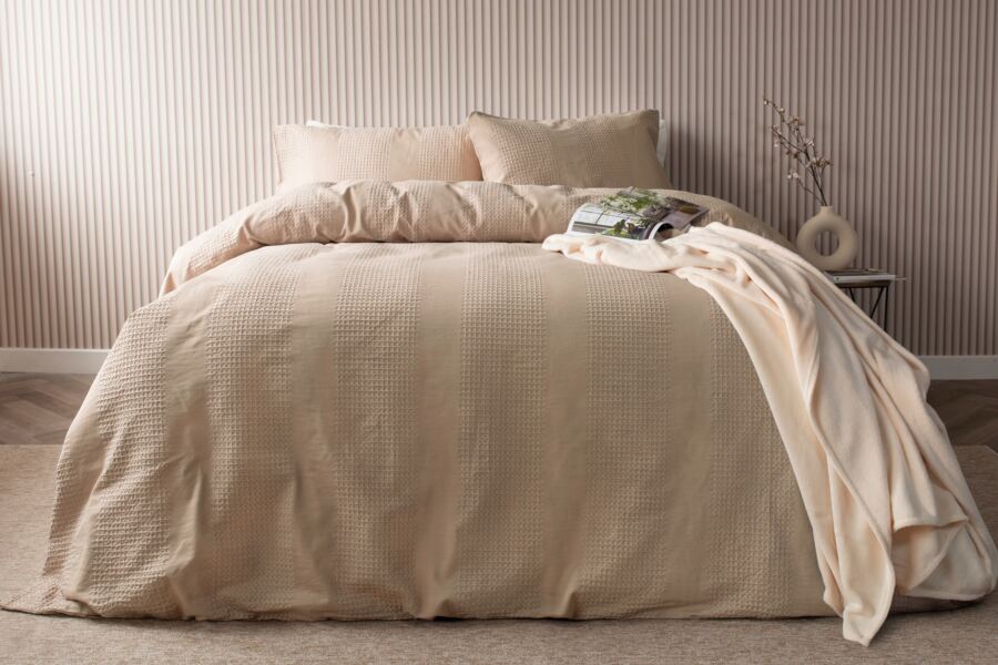 Waffle Stripe Duvet Cover Set Waffle Stripe Duvet Cover Set
