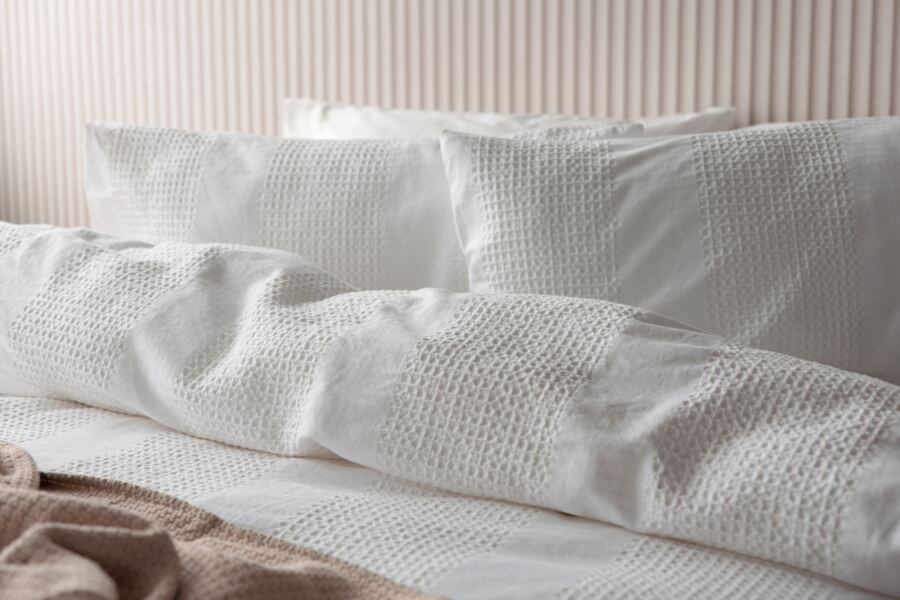 Waffle Stripe Duvet Cover Set Waffle Stripe Duvet Cover Set