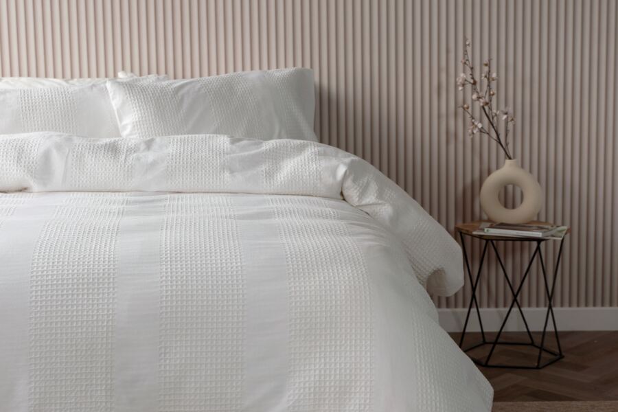 Waffle Stripe Duvet Cover Set Waffle Stripe Duvet Cover Set